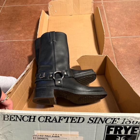 Frye Black Harness Leather Boots - Picture 3 of 7